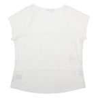 LAUREN RALPH LAUREN Womens White Cotton Eyelet Top Short Sleeve Round Neck XL