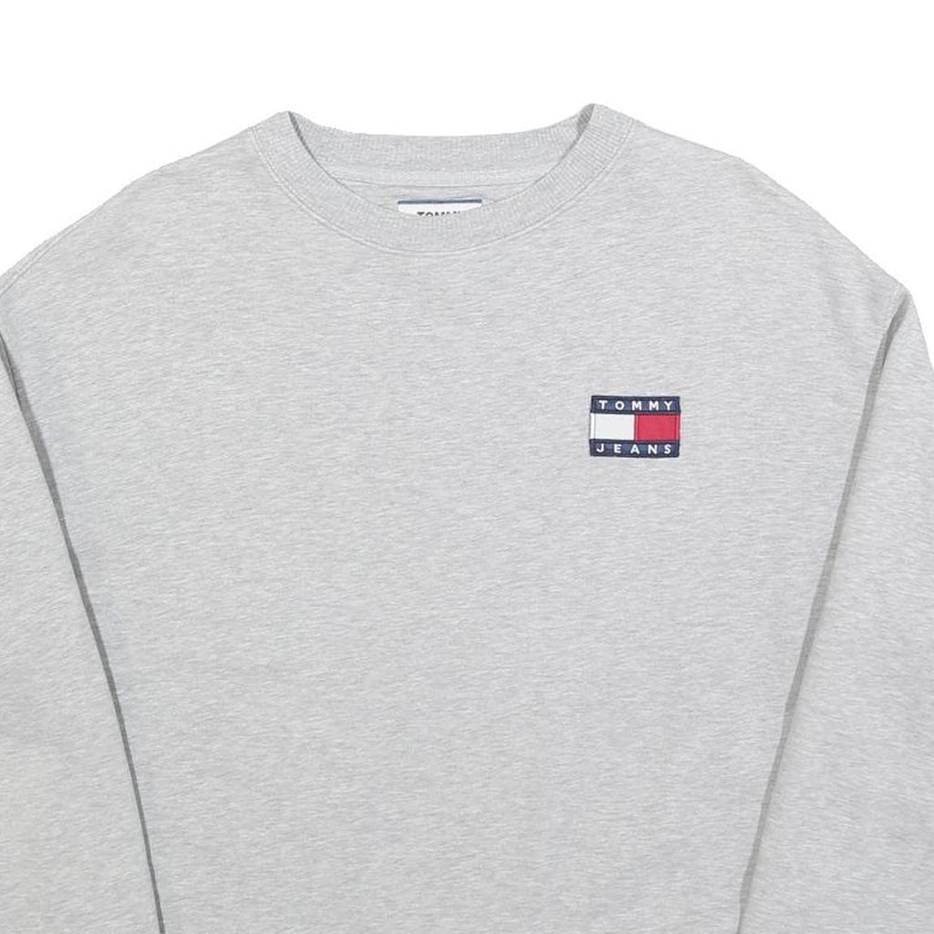 TOMMY HILFIGER Mens Grey Crew Neck S Cotton Pullover Sweatshirt Logo