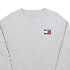 TOMMY HILFIGER Mens Grey Crew Neck S Cotton Pullover Sweatshirt Logo