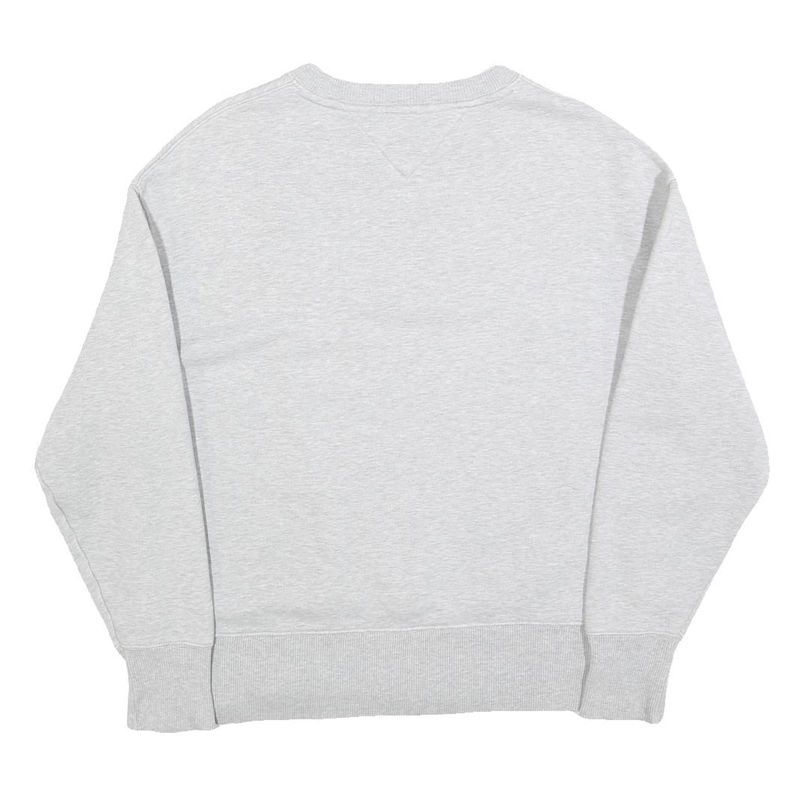 TOMMY HILFIGER Mens Grey Crew Neck S Cotton Pullover Sweatshirt Logo