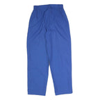 Womens Relaxed Fit Blue Cotton Blend Trousers W24 L25 Elastic Waist Zip Closure
