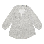JOULES Womens White & Black Printed Blouse Long Sleeve Round Neck UK 6 Casual