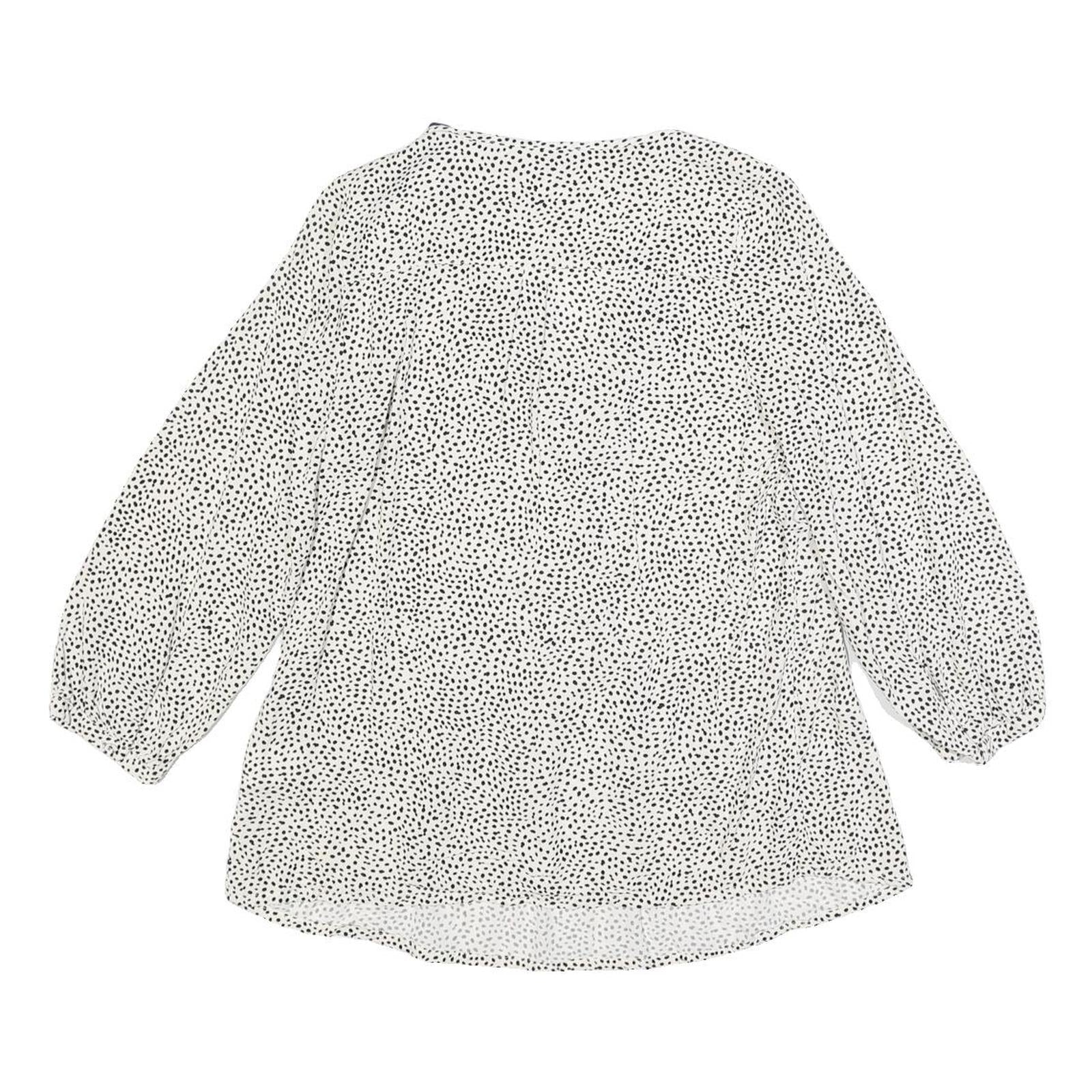 JOULES Womens White & Black Printed Blouse Long Sleeve Round Neck UK 6 Casual