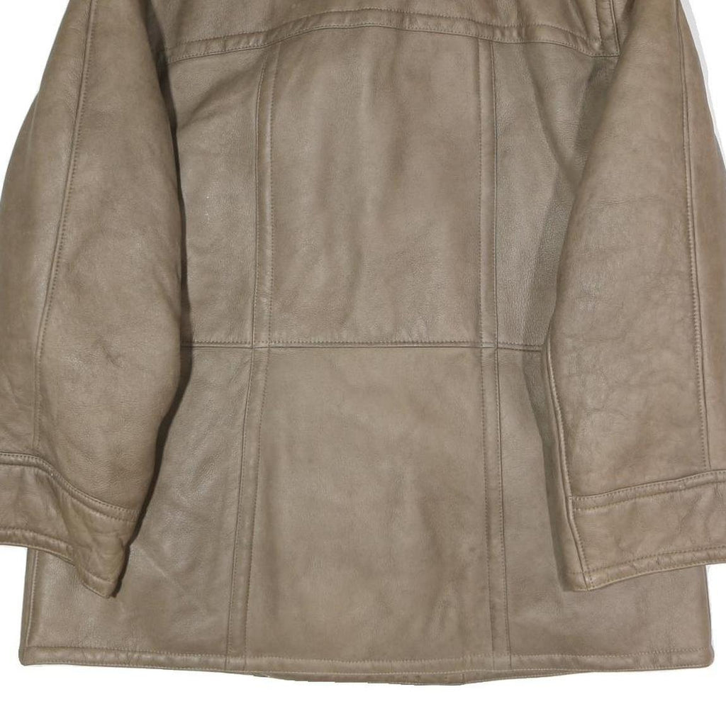 Mens Beige Faux Shearling Button Jacket XL Classic Outerwear Warm Winter Coat