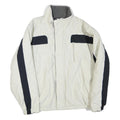 NAUTICA Mens White & Navy Lightweight Zip Jacket L Polyester Blend Plain