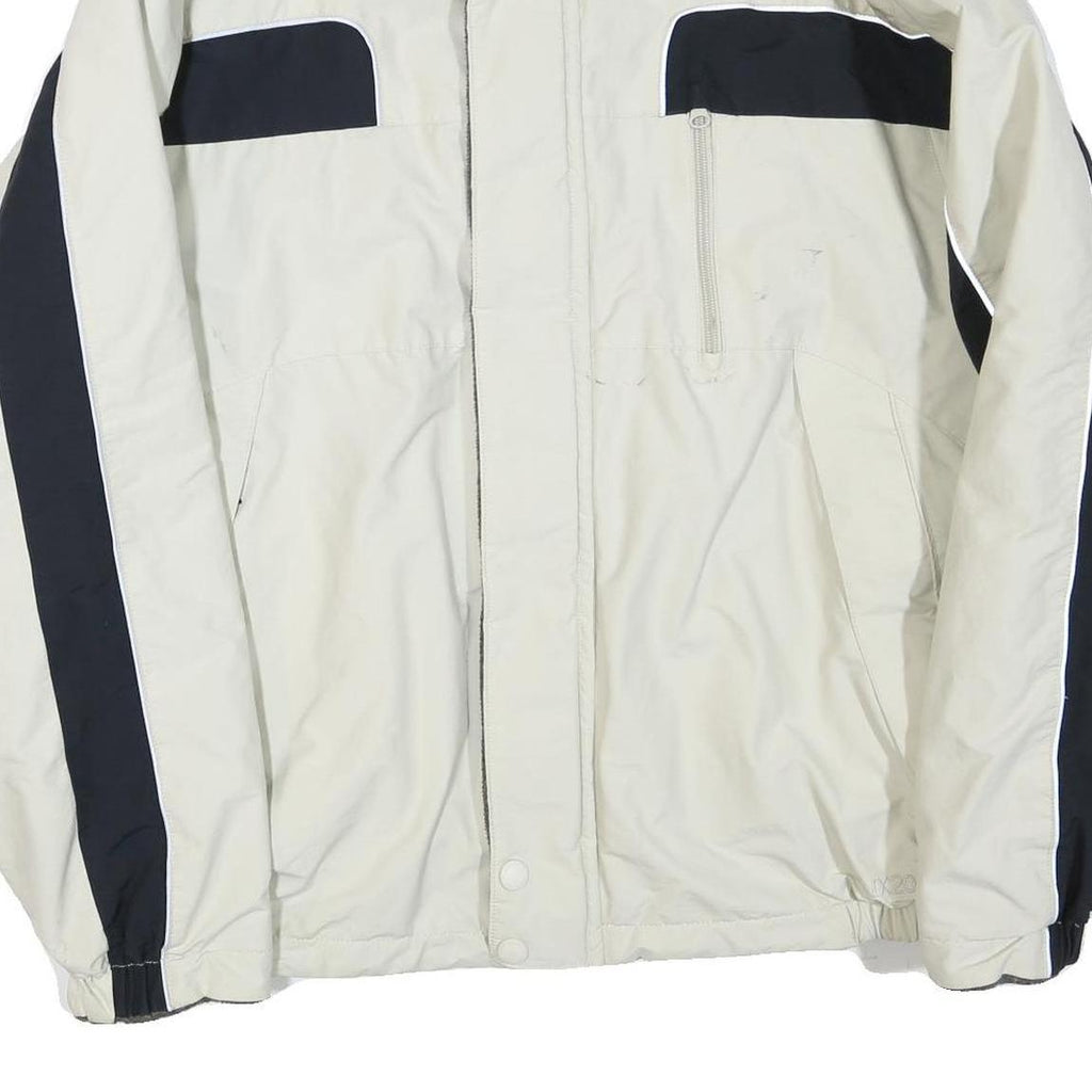 NAUTICA Mens White & Navy Lightweight Zip Jacket L Polyester Blend Plain