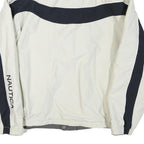 NAUTICA Mens White & Navy Lightweight Zip Jacket L Polyester Blend Plain