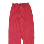 AGGRESSION Lined Womens Relaxed Red Polyester Blend Casual Trousers W24 L28 Zip
