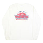 GILDAN Mens White Creekside Wildcats Basketball Long Sleeve Crew Neck Cotton