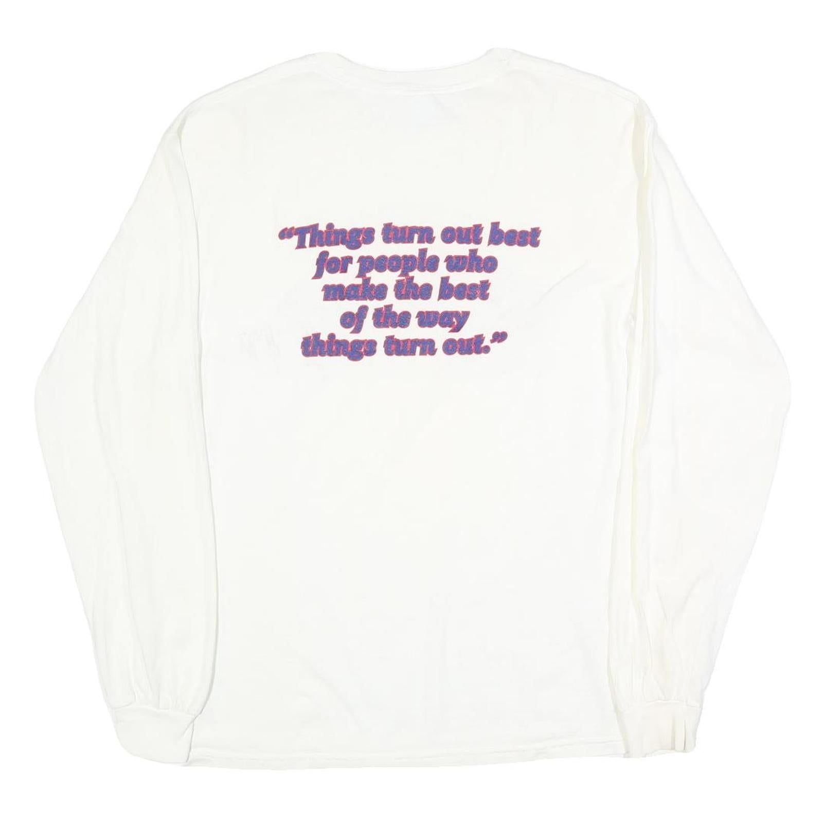 GILDAN Mens White Creekside Wildcats Basketball Long Sleeve Crew Neck Cotton