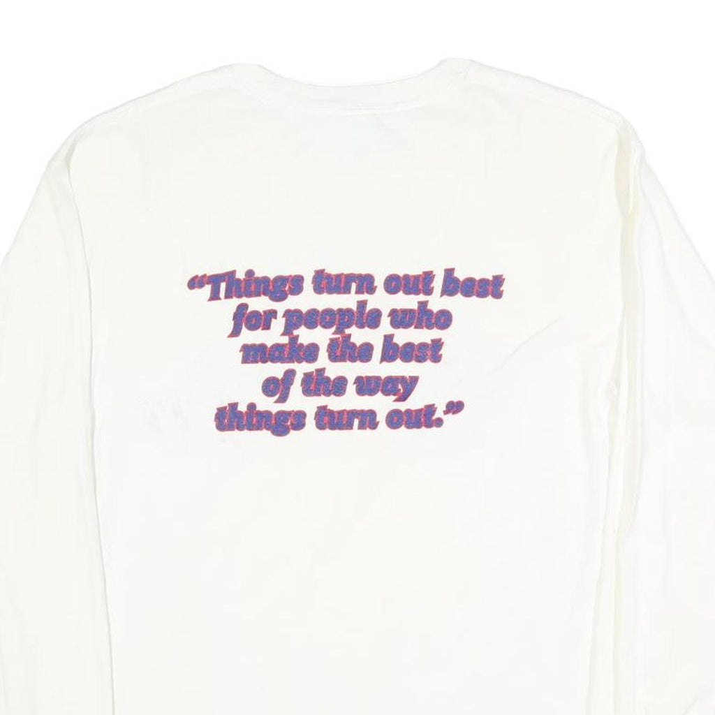 GILDAN Mens White Creekside Wildcats Basketball Long Sleeve Crew Neck Cotton