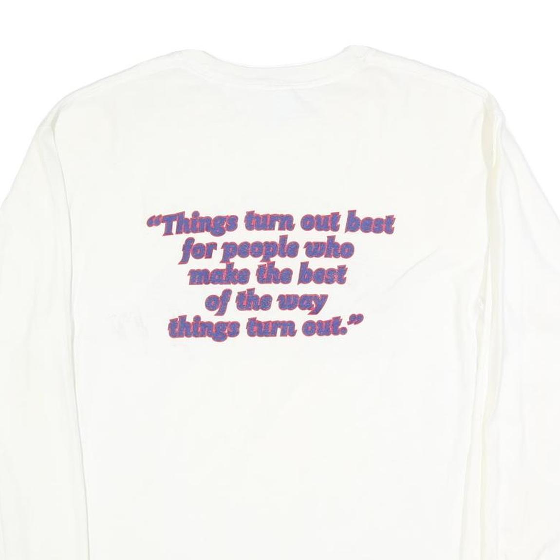 GILDAN Mens White Creekside Wildcats Basketball Long Sleeve Crew Neck Cotton