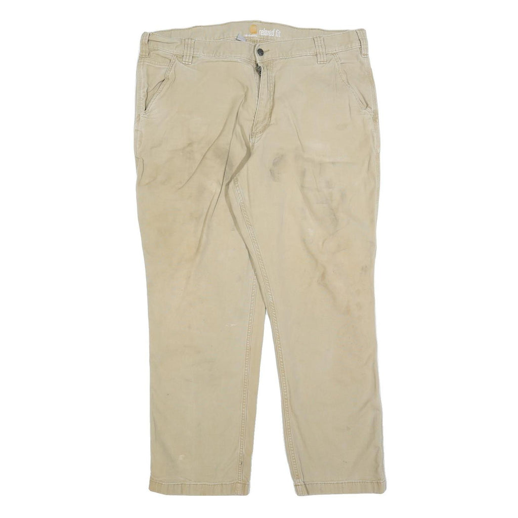 CARHARTT Mens Relaxed Fit Beige Cotton Blend Workwear Trousers W40 L30