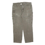 CARHARTT Mens Cotton Blend Relaxed Cargo Trousers W42 L32 Brown Workwear