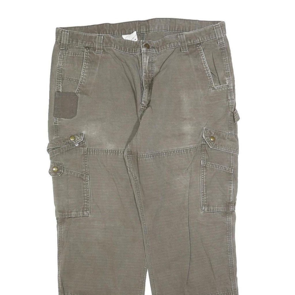 CARHARTT Mens Cotton Blend Relaxed Cargo Trousers W42 L32 Brown Workwear