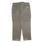 CARHARTT Mens Cotton Blend Relaxed Cargo Trousers W42 L32 Brown Workwear