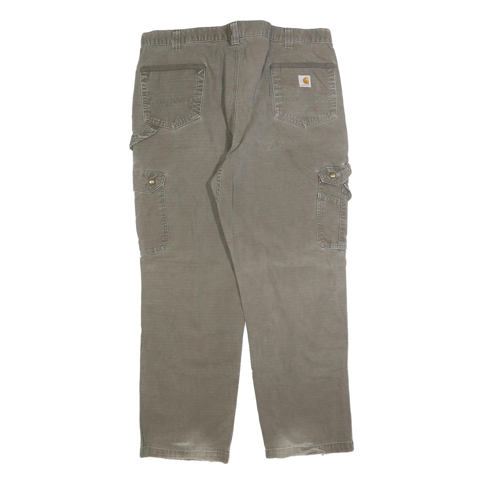 CARHARTT Mens Cotton Blend Relaxed Cargo Trousers W42 L32 Brown Workwear