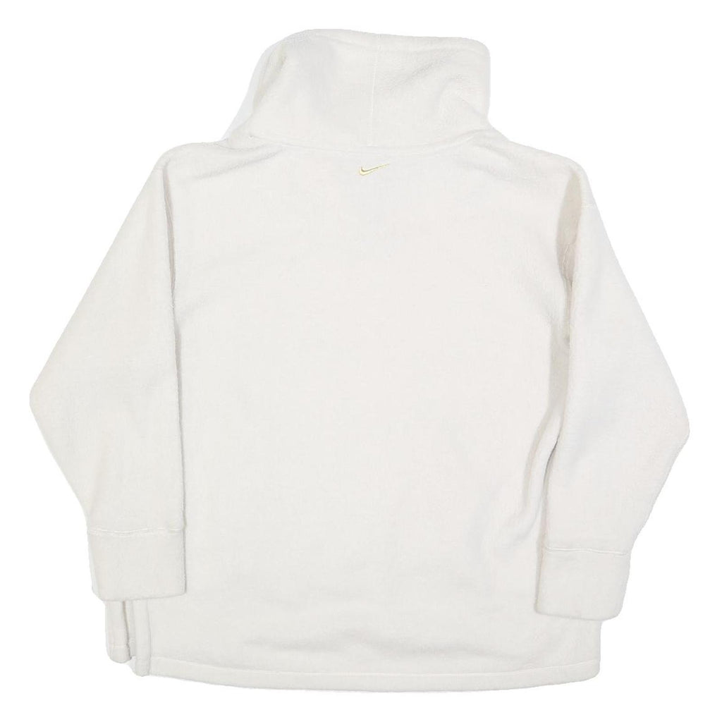 NIKE Womens White Plain Pullover Jumper Crew Neck Basic Knit XS Casual