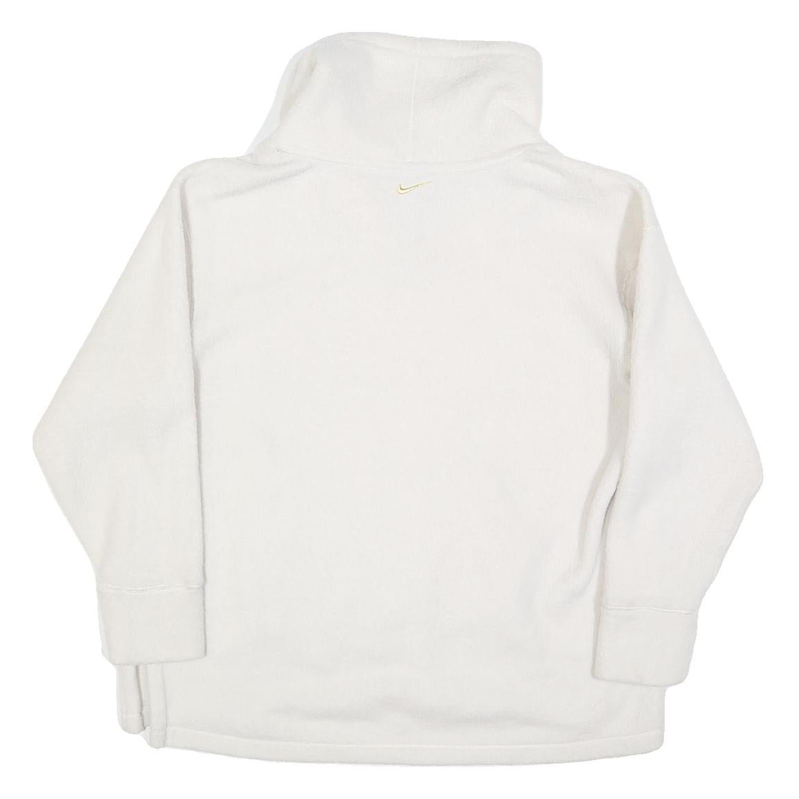 NIKE Womens White Plain Pullover Jumper Crew Neck Basic Knit XS Casual