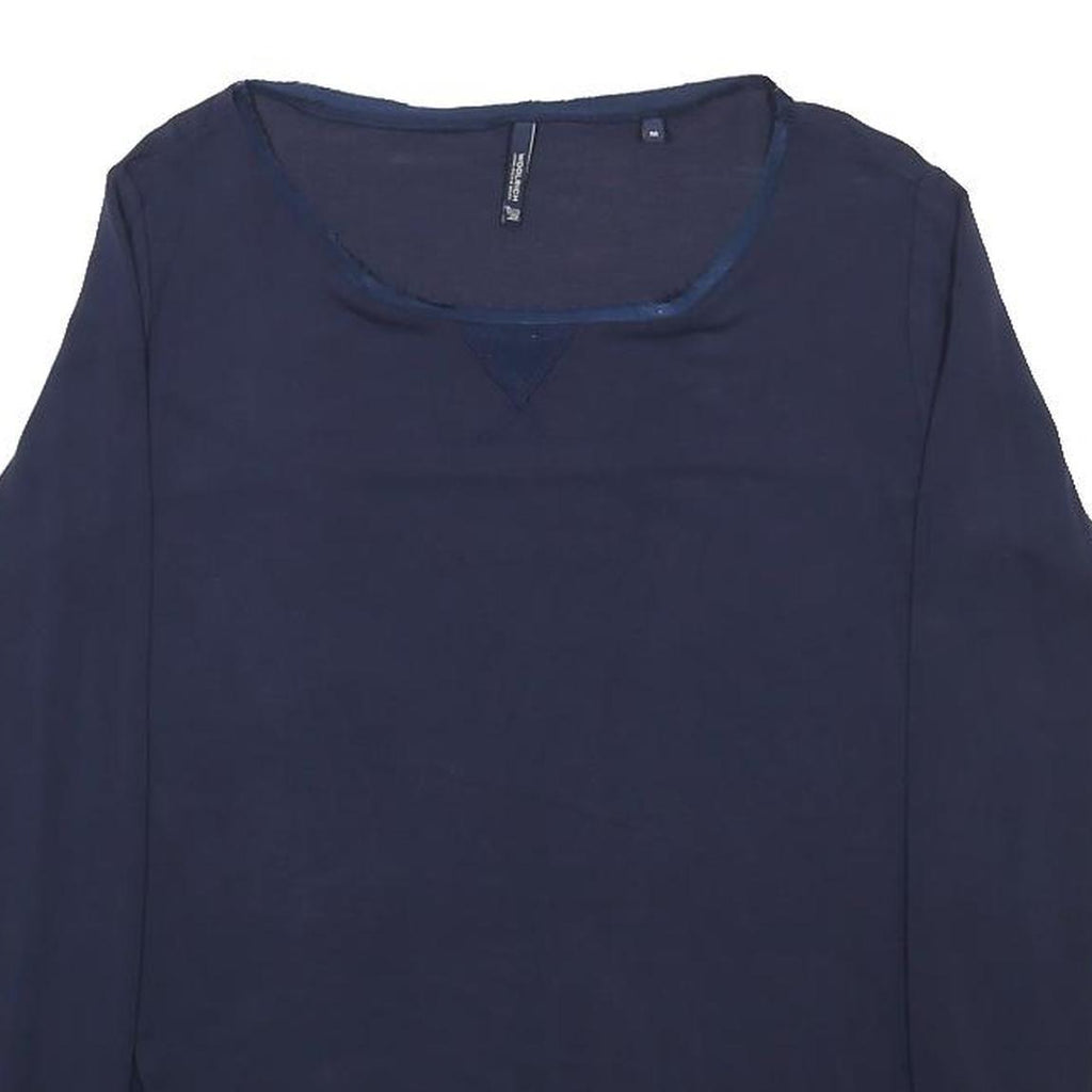 WOOLRICH Womens Navy Blue Top Long Sleeve Round Neck Plain M Casual