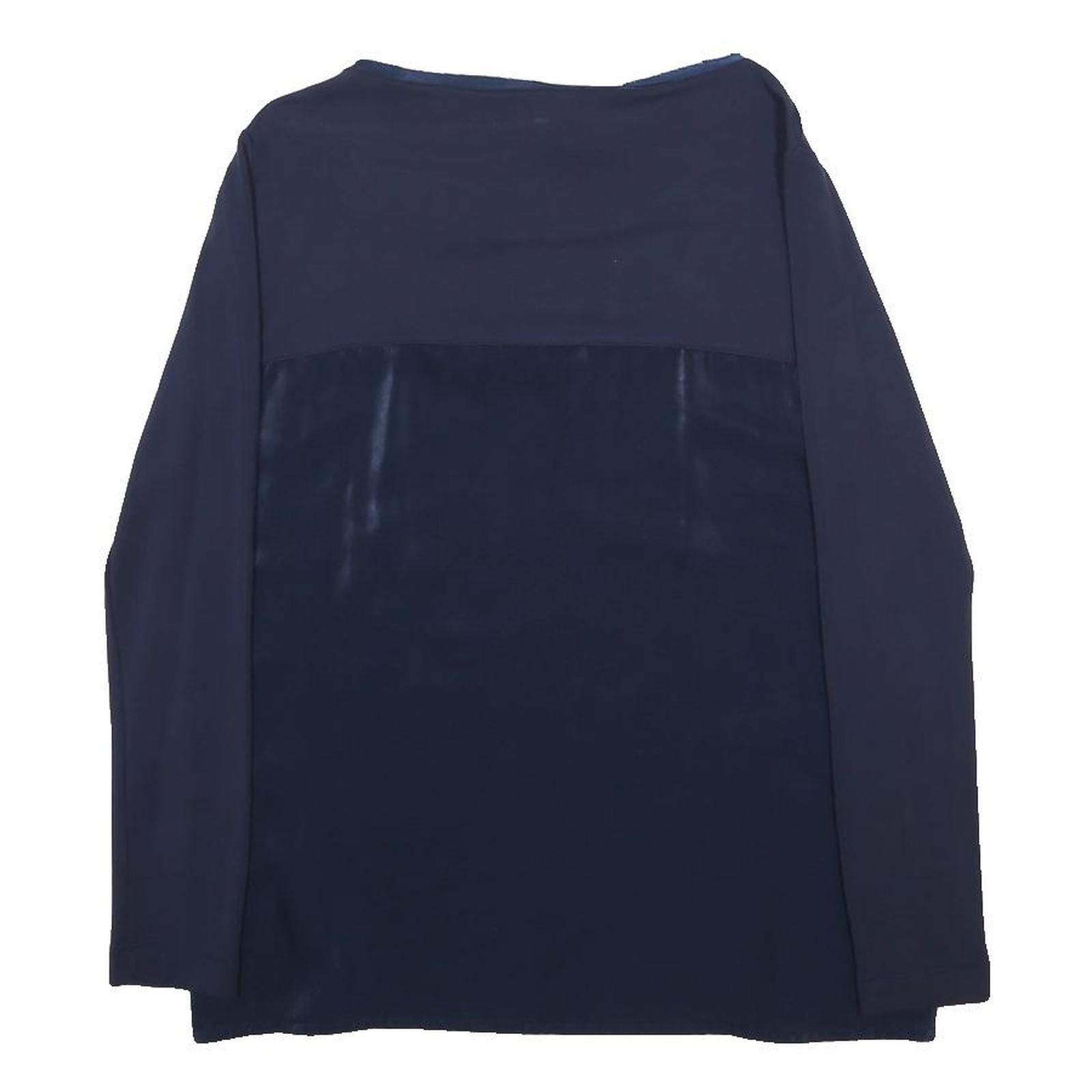 WOOLRICH Womens Navy Blue Top Long Sleeve Round Neck Plain M Casual