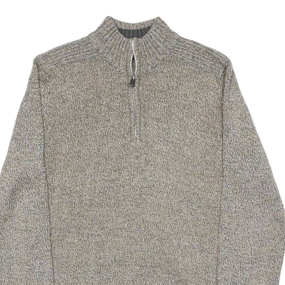 KENSINGTON Mens Grey Plain Pullover Jumper Crew Neck Basic Knit S Acrylic Soft