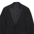 MOSS Mens Black Jacket S Polyester Blend Plain Button Closure Slim Fit
