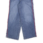 LEVI'S Womens Blue Regular Wide-Leg Denim Cotton Blend W24 L25 Side Stripe Zip