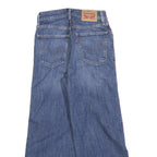 LEVI'S Womens Blue Regular Wide-Leg Denim Cotton Blend W24 L25 Side Stripe Zip