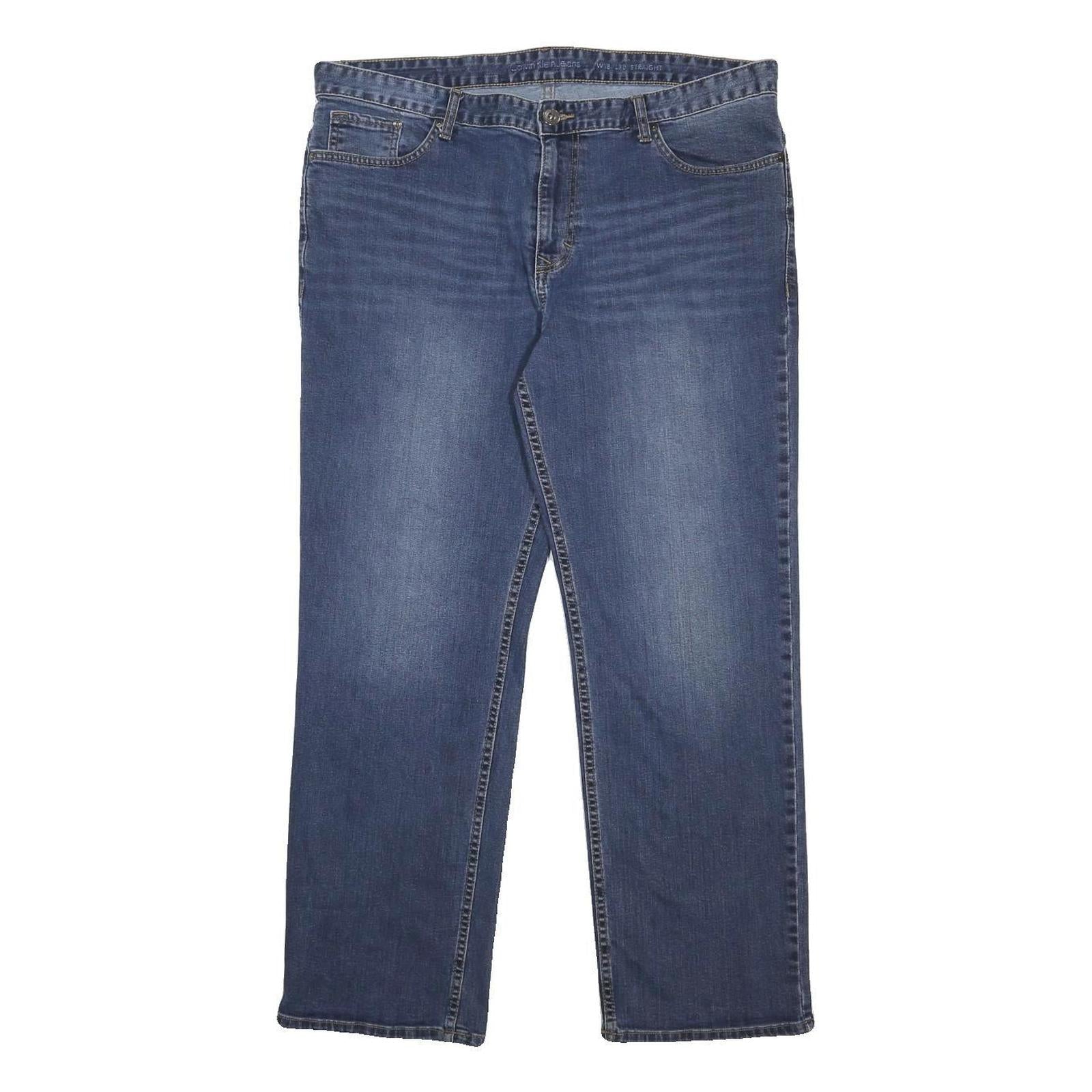 CALVIN KLEIN JEANS Mens Relaxed Straight Denim Medium W38 L30 Classic Zip