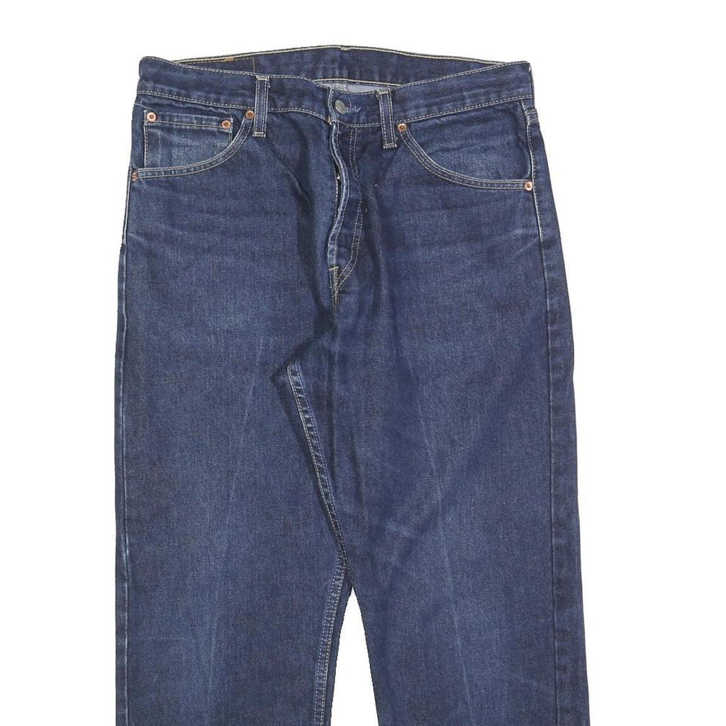 LEVI'S 522 02 Mens Jeans Blue Regular Straight Denim Dark W34 L27 Classic Button