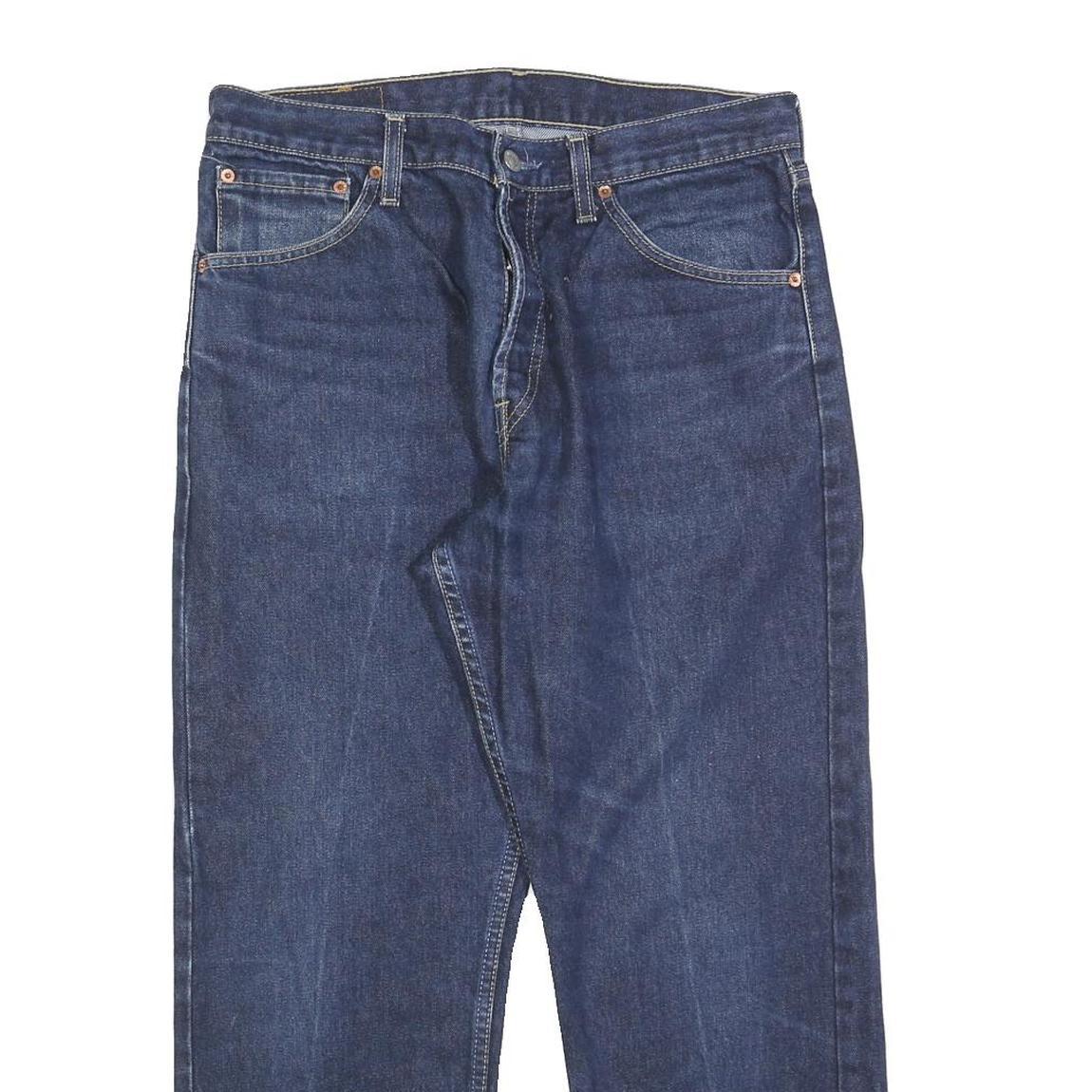 LEVI'S 522 02 Mens Jeans Blue Regular Straight Denim Dark W34 L27 Classic Button