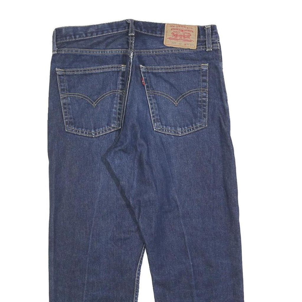 LEVI'S 522 02 Mens Jeans Blue Regular Straight Denim Dark W34 L27 Classic Button