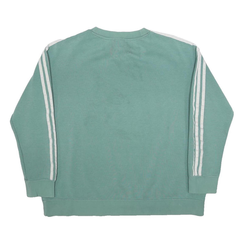 ADIDAS Womens Green Sweatshirt Crew Neck UK 16 Cotton Blend Casual
