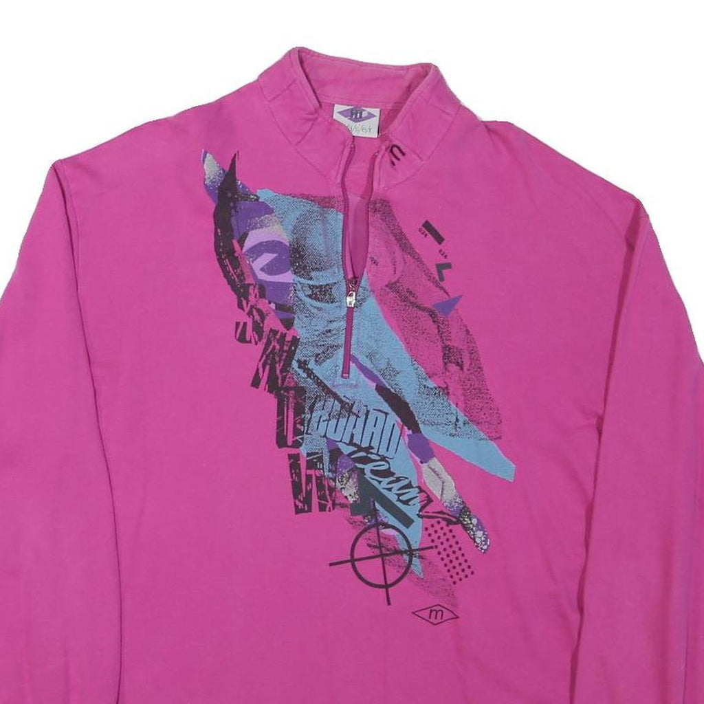 MASER Mens Pink Crew Neck M Cotton Blend Pullover Sweatshirt Graphic Print