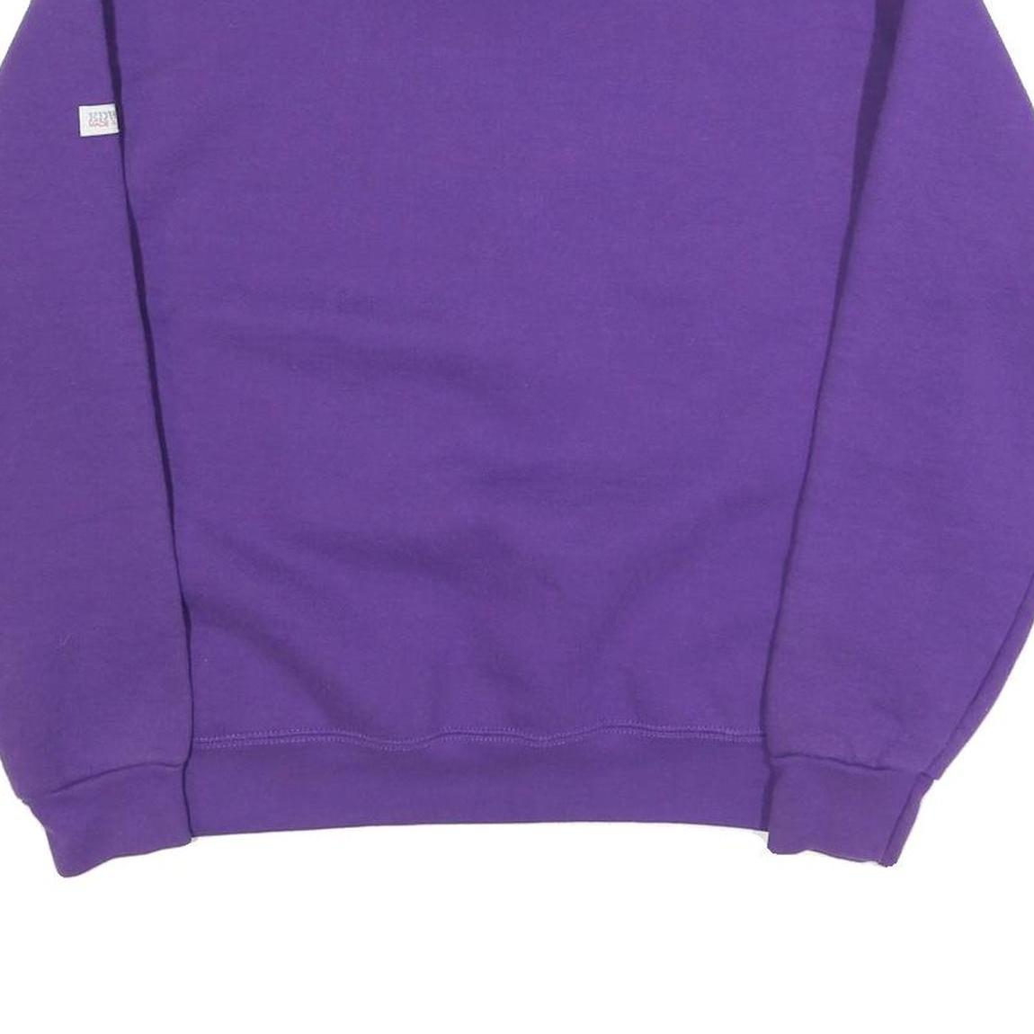 Womens Purple Home And Hearth Graphic Crew Neck L Sweatshirt Cotton Blend