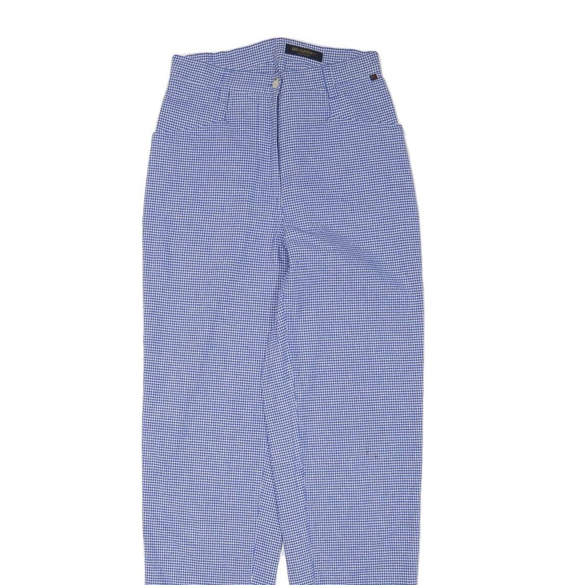 RED GREEN Womens Cotton Blend Blue Relaxed Straight Trousers W24 L31