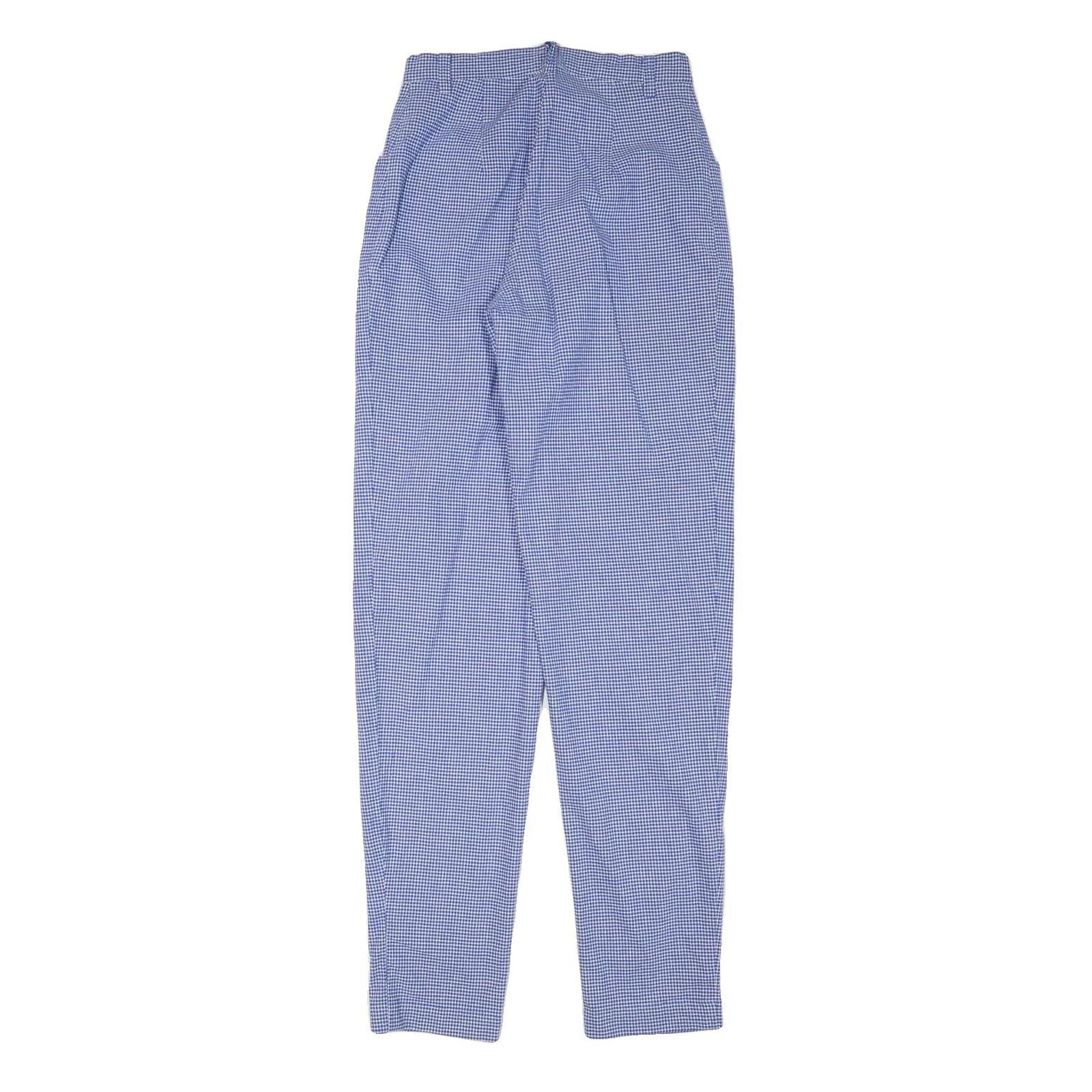 RED GREEN Womens Cotton Blend Blue Relaxed Straight Trousers W24 L31