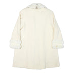 ALORNA Womens Cream Wool Blend Jacket L Wool Blend Plain Elegant Warm