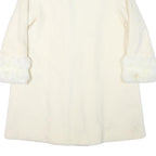 ALORNA Womens Cream Wool Blend Jacket L Wool Blend Plain Elegant Warm