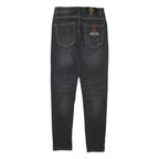 Womens Slim Fit Black Denim Slim Jeans W27 L26 Stylish Cotton Blend Zip Closure