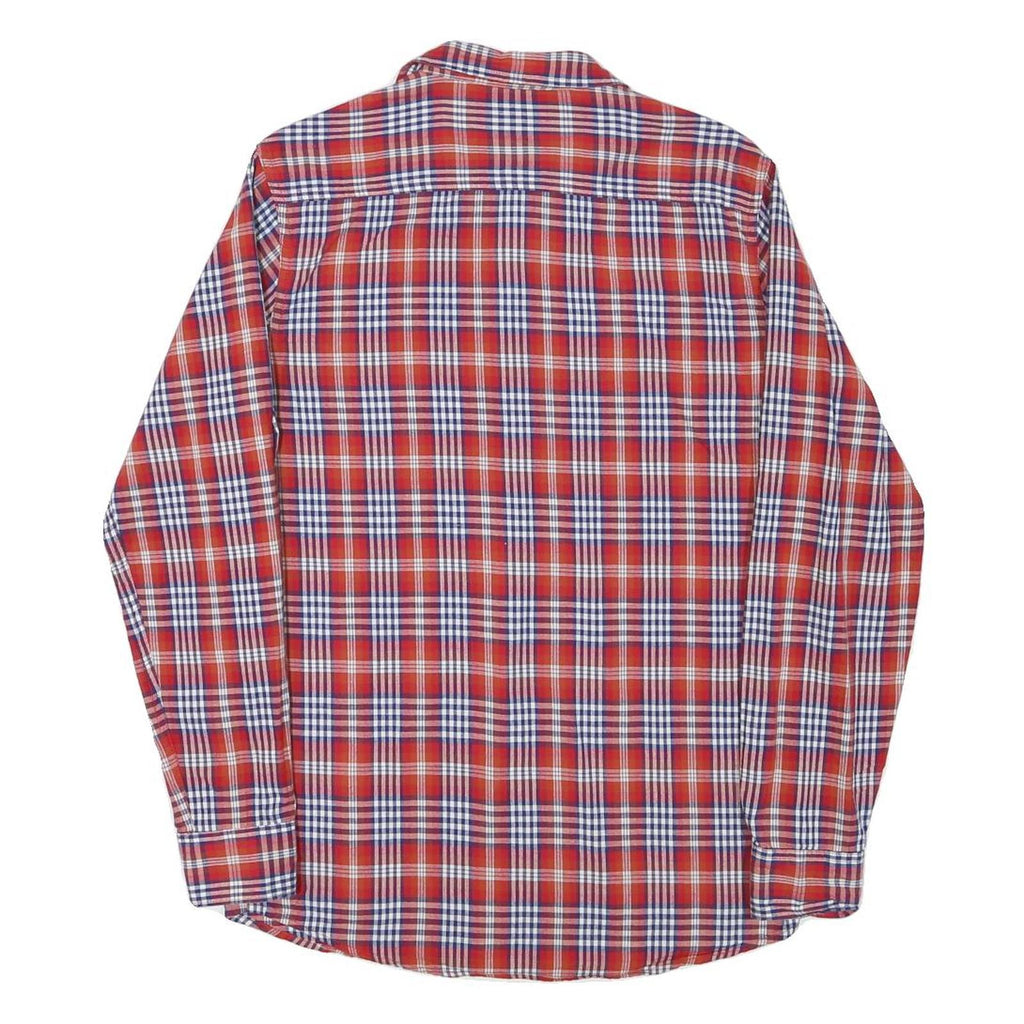 WRANGLER Mens Red & White Checked Shirt Cotton Blend S Casual Button-Up
