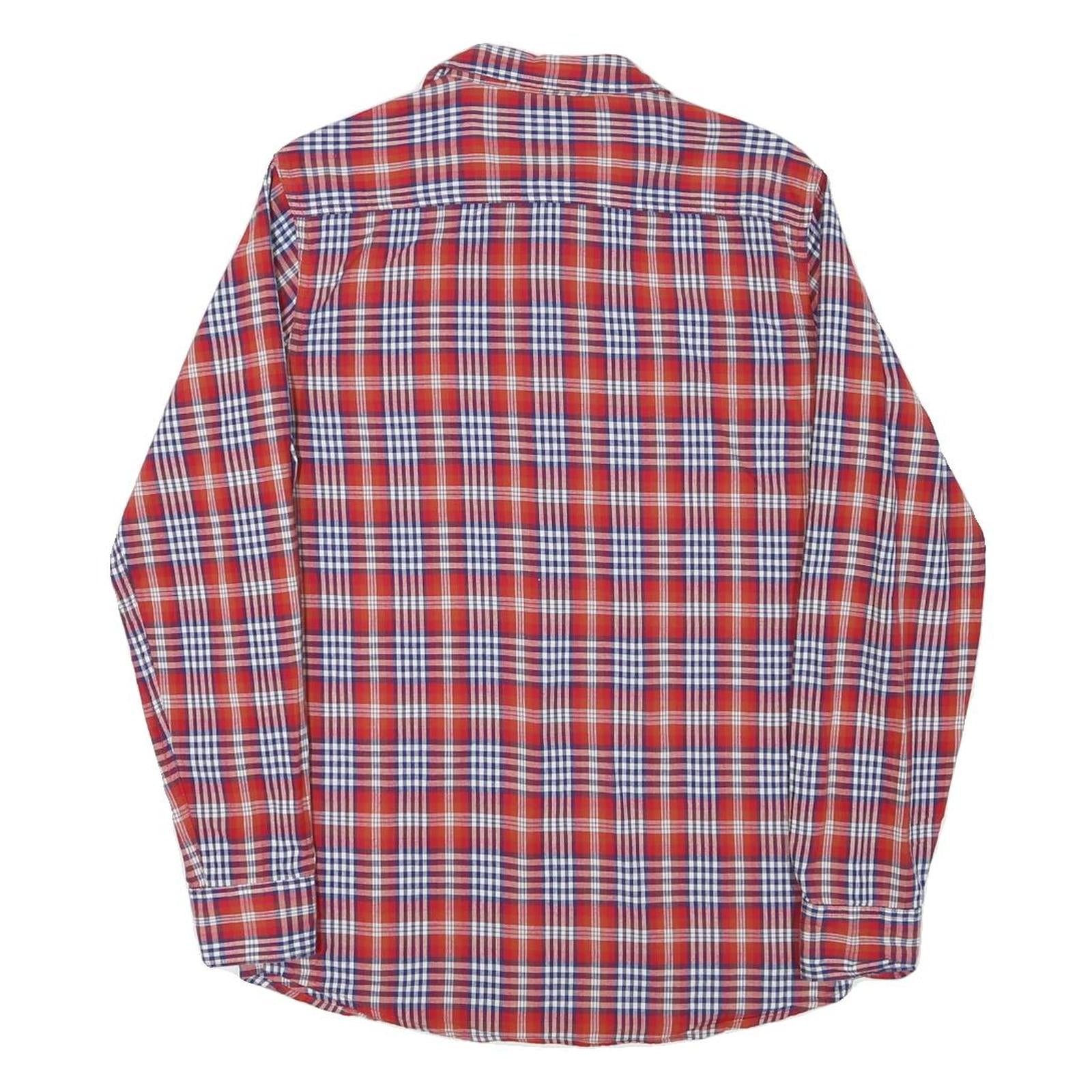 WRANGLER Mens Red & White Checked Shirt Cotton Blend S Casual Button-Up