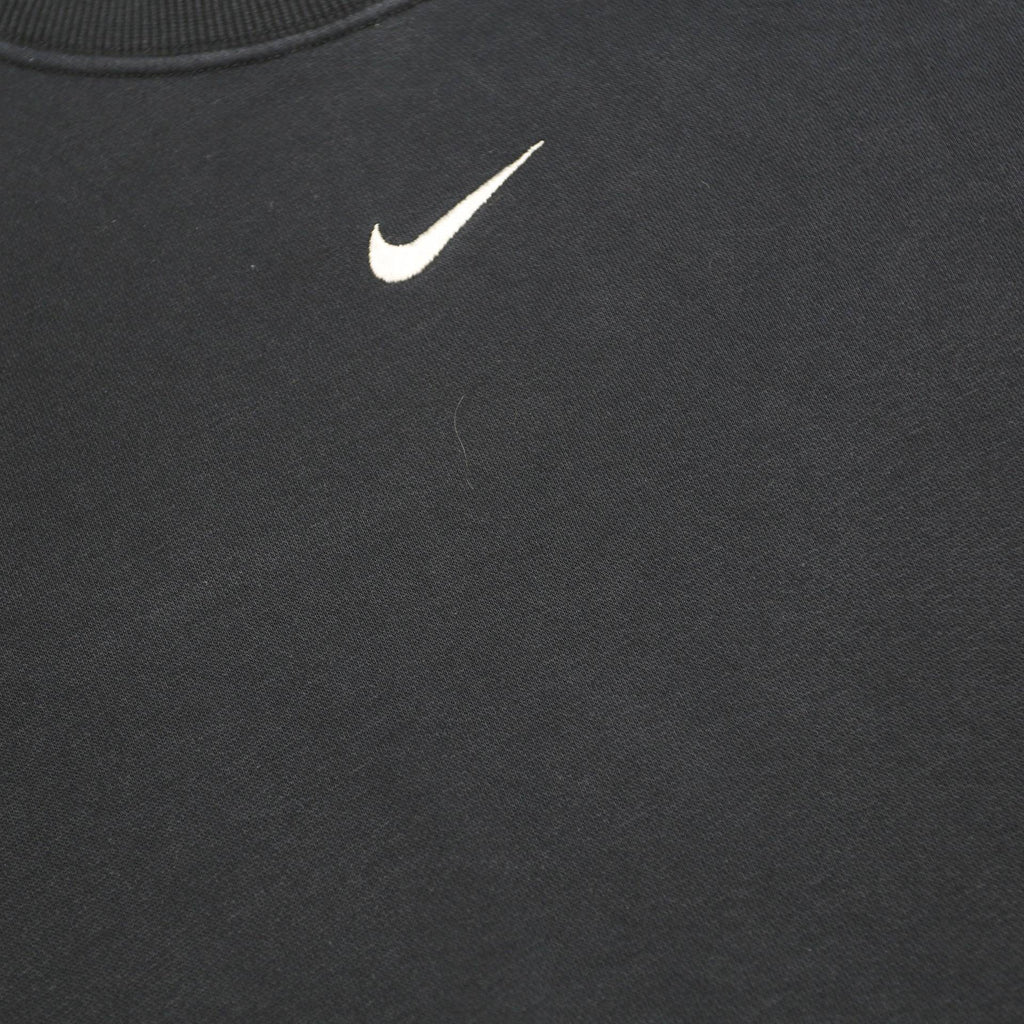 NIKE Womens Black Crew Neck XS Sweatshirt Cotton Blend Pullover Casual