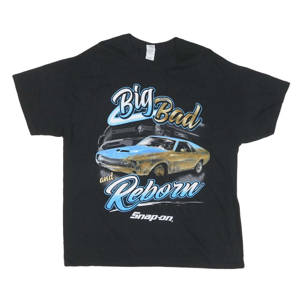 GILDAN Mens Black Big Bad And Reborn Graphic T-Shirt XL Crew Neck Short Sleeve