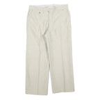 COSMO Womens Wool Blend Cream Regular Straight Trousers W30 L27 Classic Zip