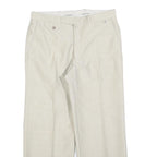 COSMO Womens Wool Blend Cream Regular Straight Trousers W30 L27 Classic Zip