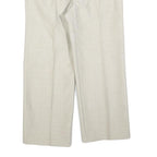 COSMO Womens Wool Blend Cream Regular Straight Trousers W30 L27 Classic Zip