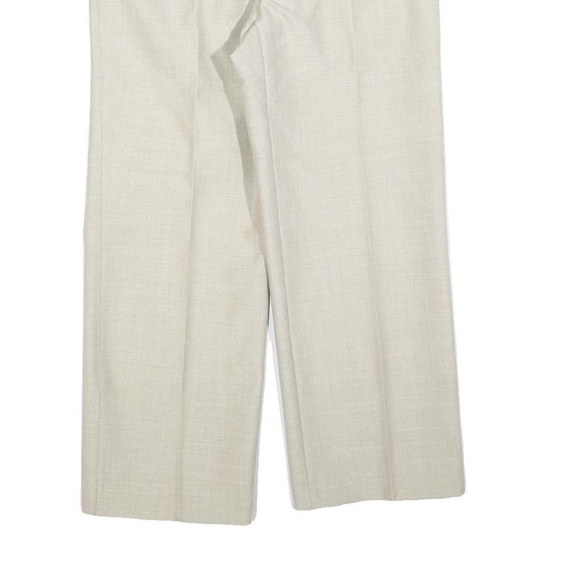 COSMO Womens Wool Blend Cream Regular Straight Trousers W30 L27 Classic Zip