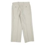 COSMO Womens Wool Blend Cream Regular Straight Trousers W30 L27 Classic Zip